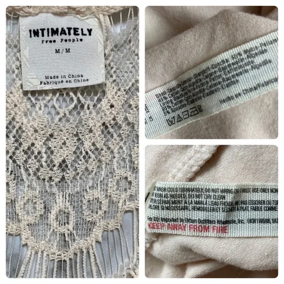 Free People - Intimately Free - Sleeveless Lace Bodycon Style - Size M - Beige - Picture 11 of 15